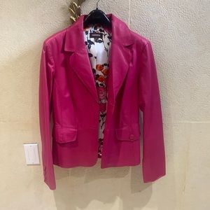 Hot pink genuine leather blazer.
